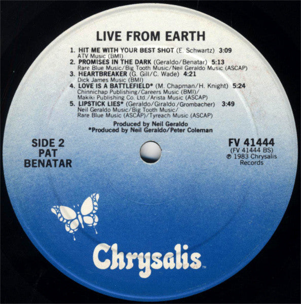 Benatar* : Live From Earth (LP, Album, PRC)