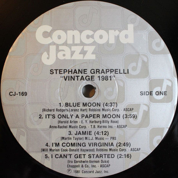 Stephane Grappelli* : Vintage 1981 (LP, Album)