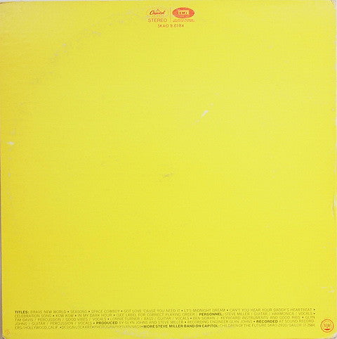Steve Miller Band : Brave New World (LP, Album, Club, Gat)