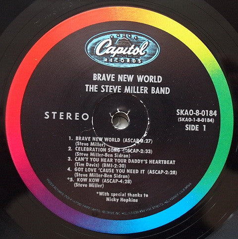 Steve Miller Band : Brave New World (LP, Album, Club, Gat)