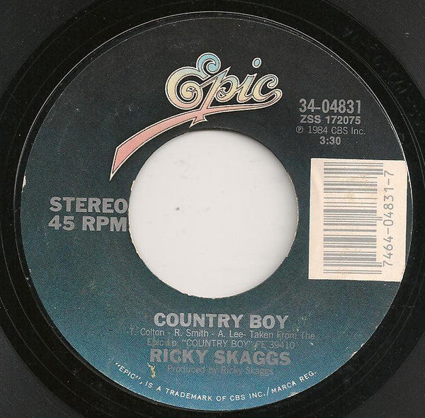 Ricky Skaggs : Country Boy (7", Single, Styrene, Pit)