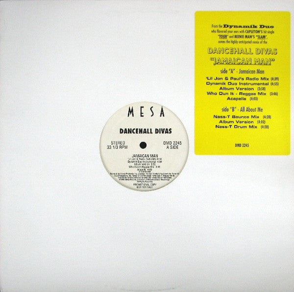 Dancehall Divas : Jamaican Man (12", Promo)