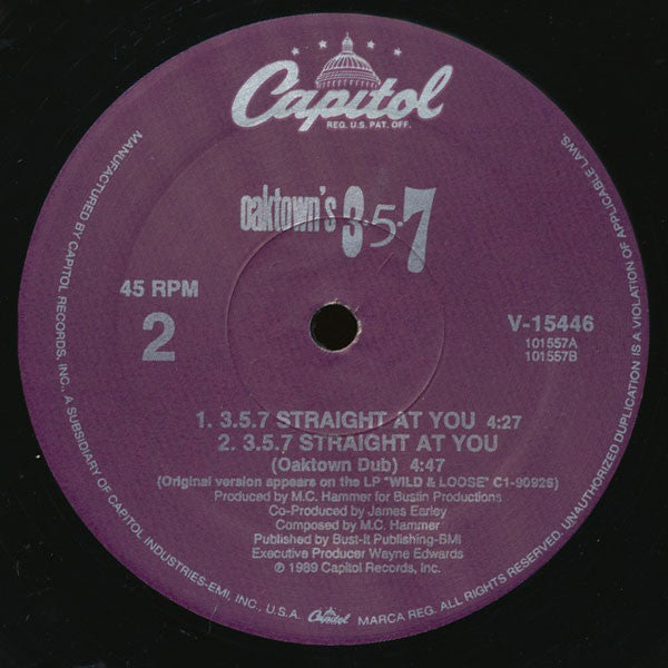 Oaktown's 3-5-7 : Yeah, Yeah, Yeah (12", Single)
