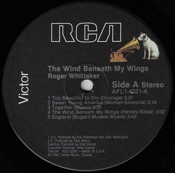 Roger Whittaker : The Wind Beneath My Wings (LP, Album)