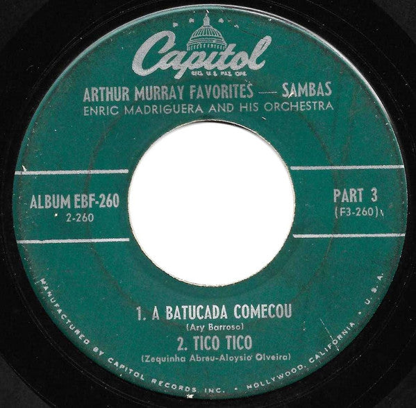 Enric Madriguera And His Orchestra : Sambas (2x7", Album, EP)