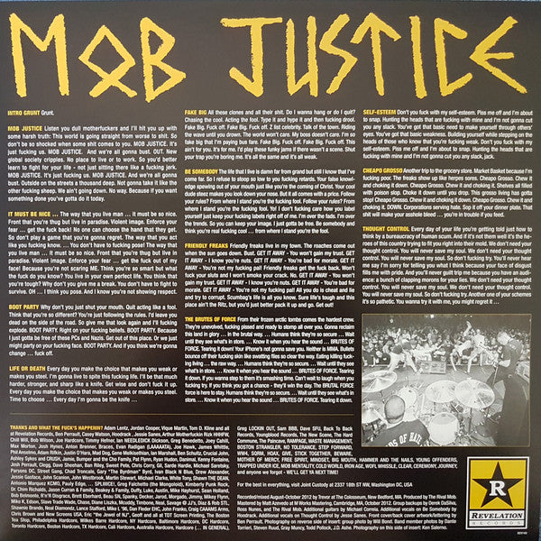 The Rival Mob : Mob Justice (LP, Album, RP, Red)