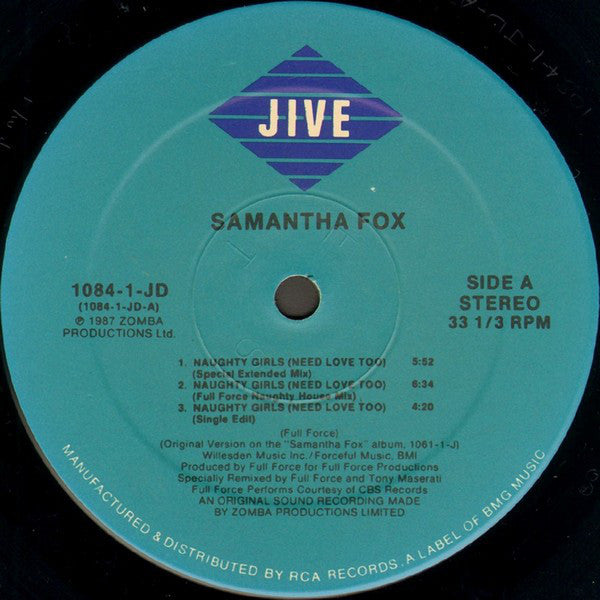 Samantha Fox : Naughty Girls (Need Love Too) / I Surrender (To The Spirit Of The Night) (12")