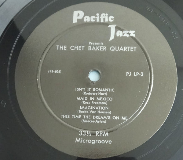 Chet Baker Quartet : Chet Baker Quartet (10", Album, Mono)