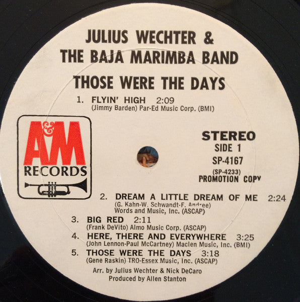 Julius Wechter And Baja Marimba Band : Those Were The Days (LP, Album, Promo, Mon)
