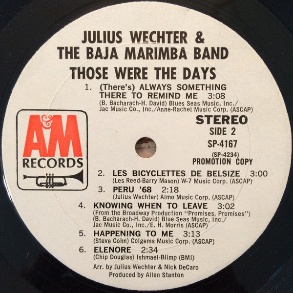 Julius Wechter And Baja Marimba Band : Those Were The Days (LP, Album, Promo, Mon)