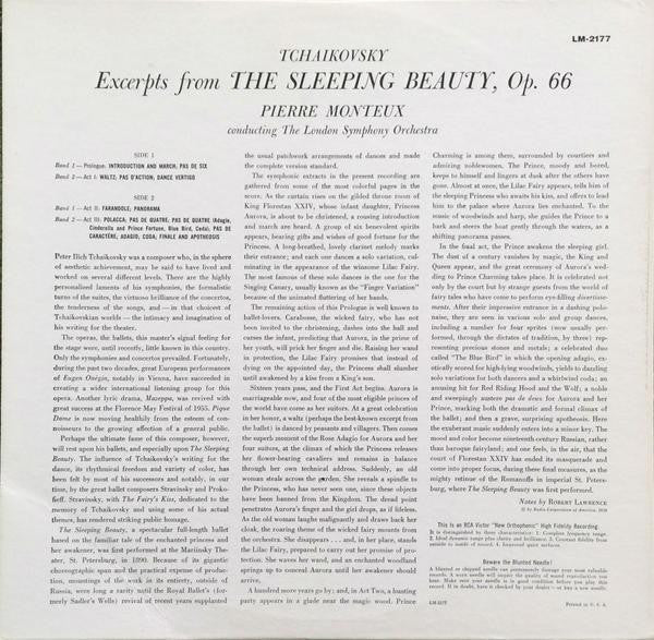 Tchaikovsky* - Pierre Monteux Conducting The London Symphony Orchestra : Excerpts From The Sleeping Beauty (LP, Album, Mono)