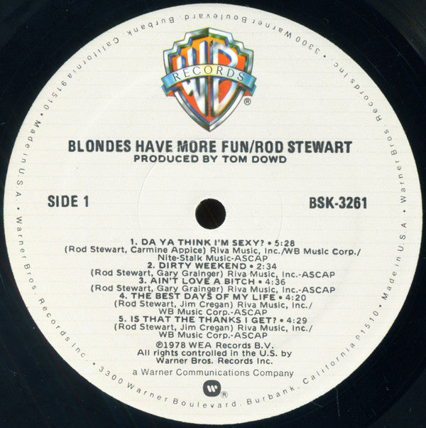 Rod Stewart : Blondes Have More Fun (LP, Album, Jac)