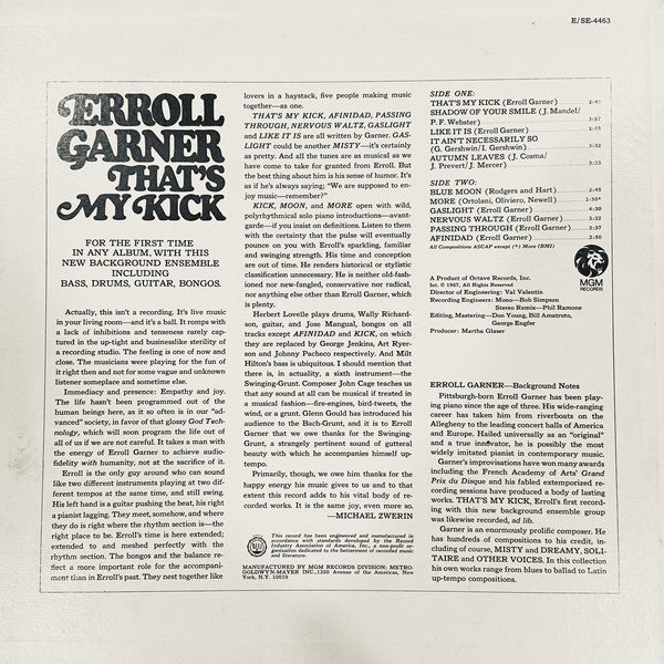 Erroll Garner : That's My Kick (LP, Album)