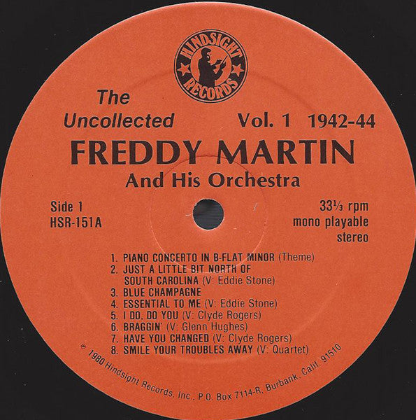 Freddy Martin And His Orchestra : The Uncollected Freddy Martin, Vol. 1, 1940 (LP, Album, Mono)