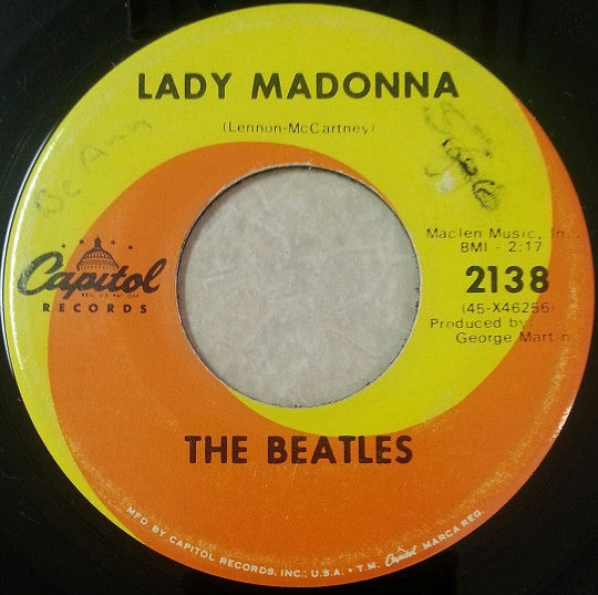 The Beatles : Lady Madonna (7", Single, RP, Los)