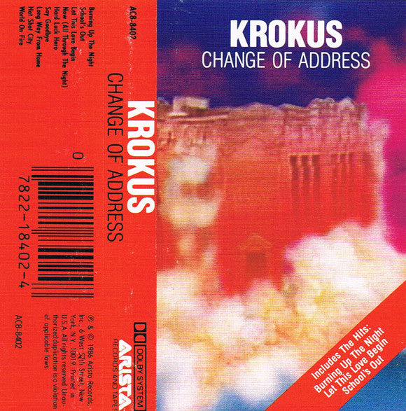 Krokus : Change Of Address (Cass, Album, Dol)