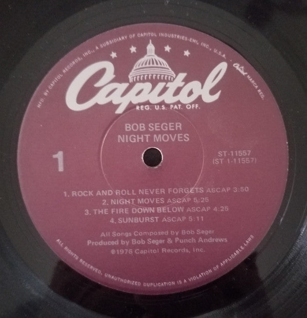 Bob Seger & The Silver Bullet Band* : Night Moves (LP, Album, RE, Jac)