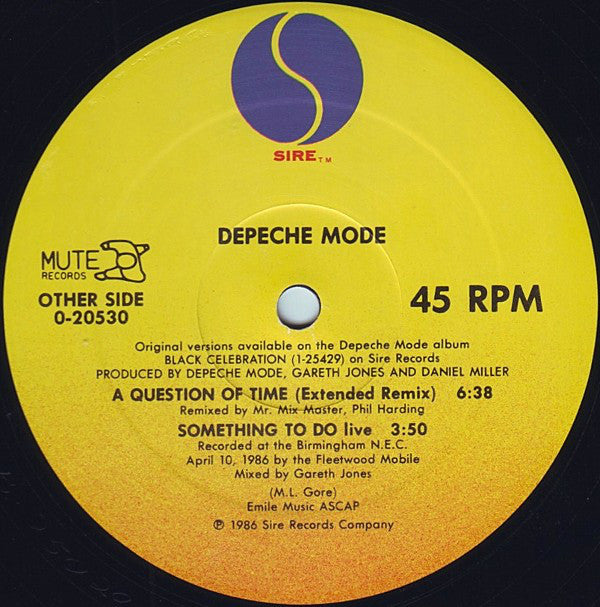 Depeche Mode : A Question Of Time / A Question Of Lust (12", Maxi)