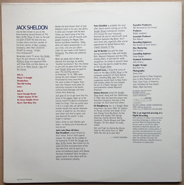 Jack Sheldon : Playin' It Straight (LP, Album, Ltd, Gat)