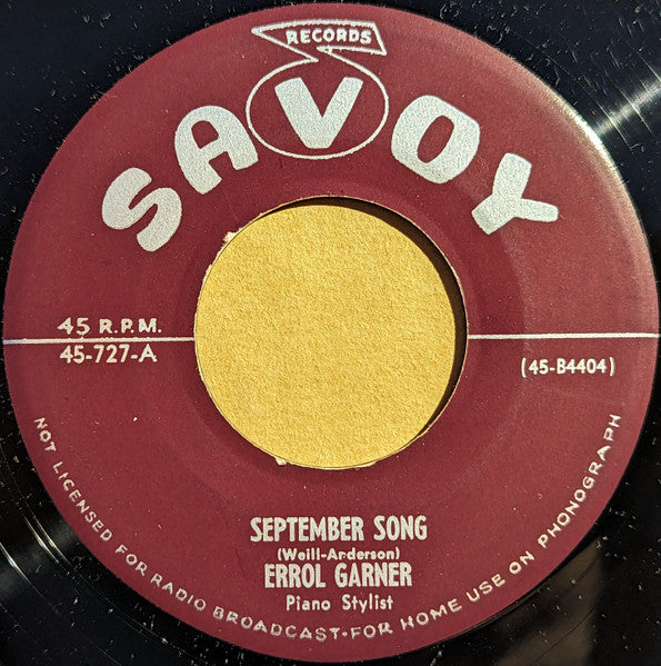 Errol Garner* : September Song (7")