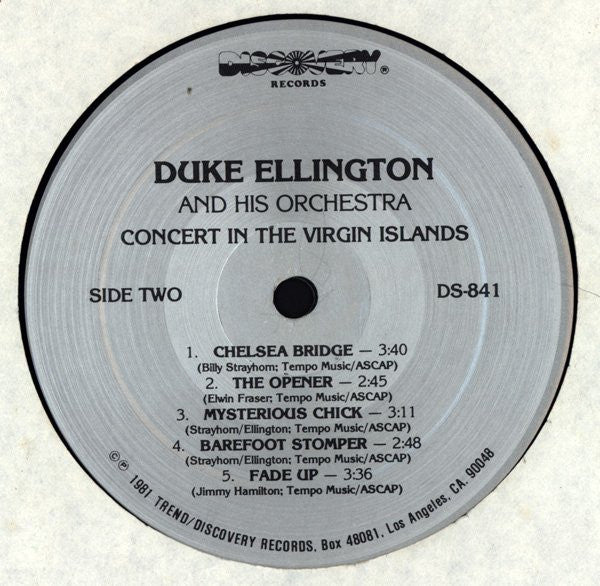 Duke Ellington And His Orchestra : Concert In The Virgin Islands (LP, Album, RE, RM)