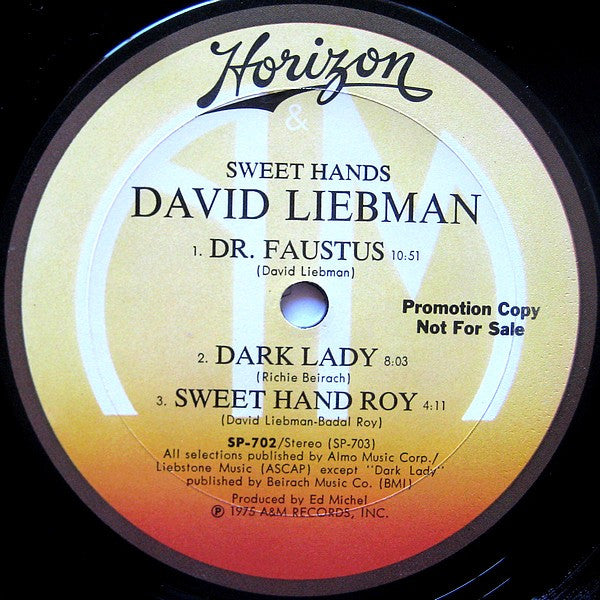 David Liebman : Sweet Hands (LP, Album, Promo)
