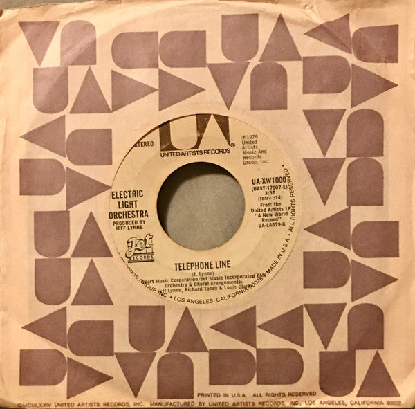 Electric Light Orchestra : Telephone Line (7", Single, Styrene, Ter)