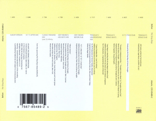 Pet Shop Boys : Before (CD, Maxi)