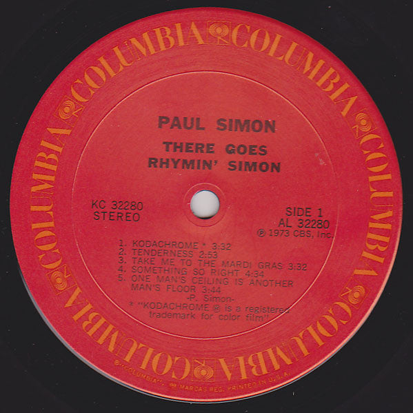 Paul Simon : There Goes Rhymin' Simon (LP, Album, Pit)