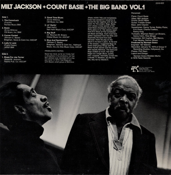 Milt Jackson + Count Basie Big Band : Vol. 1 (LP, Album)