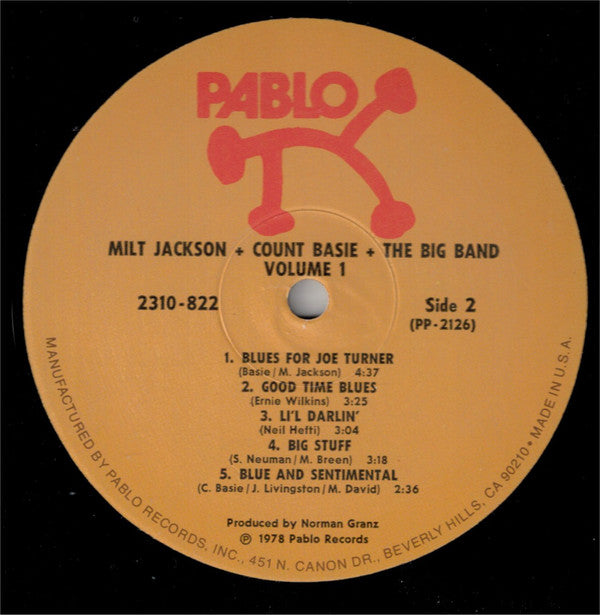 Milt Jackson + Count Basie Big Band : Vol. 1 (LP, Album)