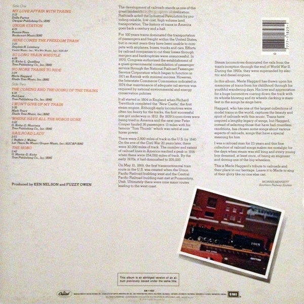 Merle Haggard And The Strangers (5) : My Love Affair With Trains (LP, Album, RE, Abr)
