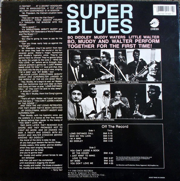Bo Diddley, Little Walter, Muddy Waters : Super Blues (LP, Album, RE)