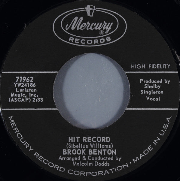 Brook Benton : Hit Record (7", Styrene)