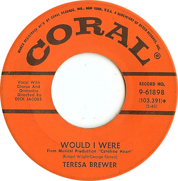 Teresa Brewer : You Send Me (7")