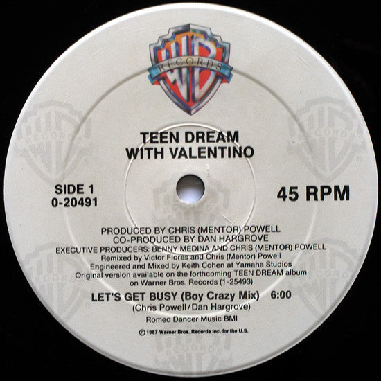Teen Dream With Valentino* : Let's Get Busy (12", Maxi)