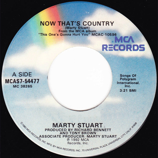 Marty Stuart : Now That's Country / Me & Hank & Jumpin' Jack Flash (7", Single)