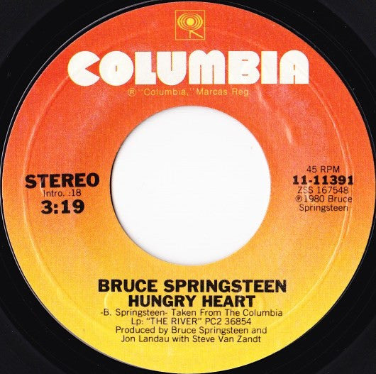 Bruce Springsteen : Hungry Heart  (7", Single, Styrene, San)