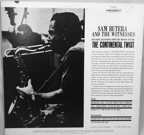 Sam Butera And The Witnesses : The Continental Twist (LP, Album)