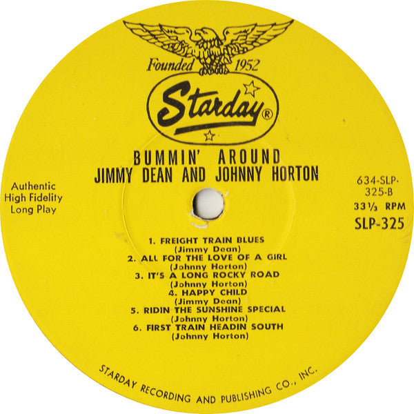 Jimmy Dean / Johnny Horton : Bummin' Around (LP, Comp, Mono)