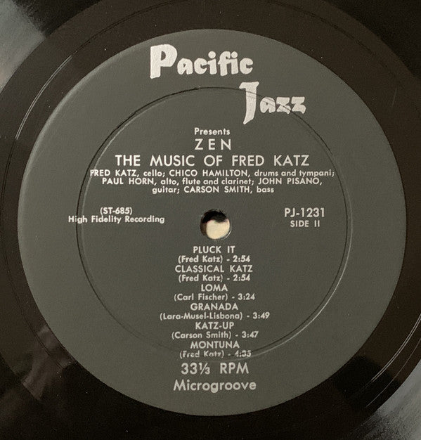 Fred Katz With Paul Horn And The Chico Hamilton Quintet : Zen: The Music Of Fred Katz (LP, Album)