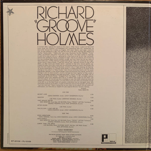 Richard "Groove" Holmes : Jazz Milestone Series (LP, Comp)