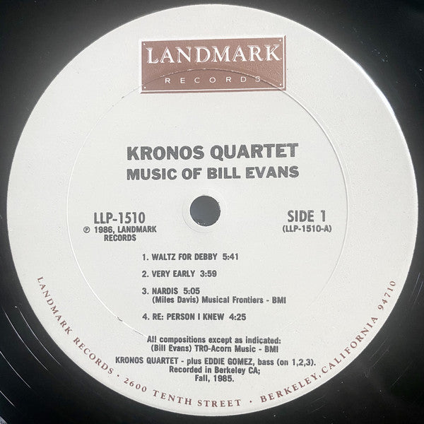 Kronos Quartet With Special Guests Eddie Gomez & Jim Hall : Music Of Bill Evans (LP, Album)
