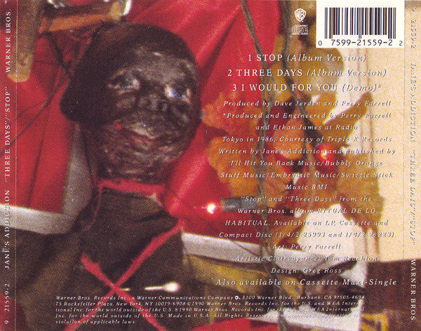 Jane's Addiction : Three Days / Stop! (CD, Maxi)