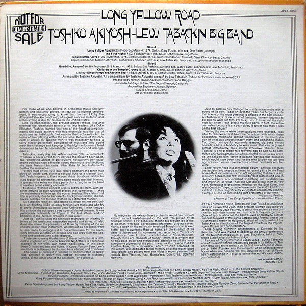 Toshiko Akiyoshi-Lew Tabackin Big Band : Long Yellow Road (LP, Album, RP)