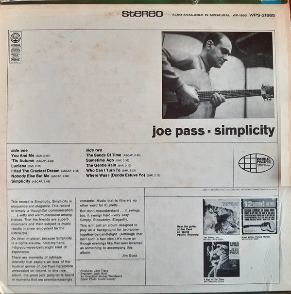 Joe Pass : Simplicity (LP, Album)