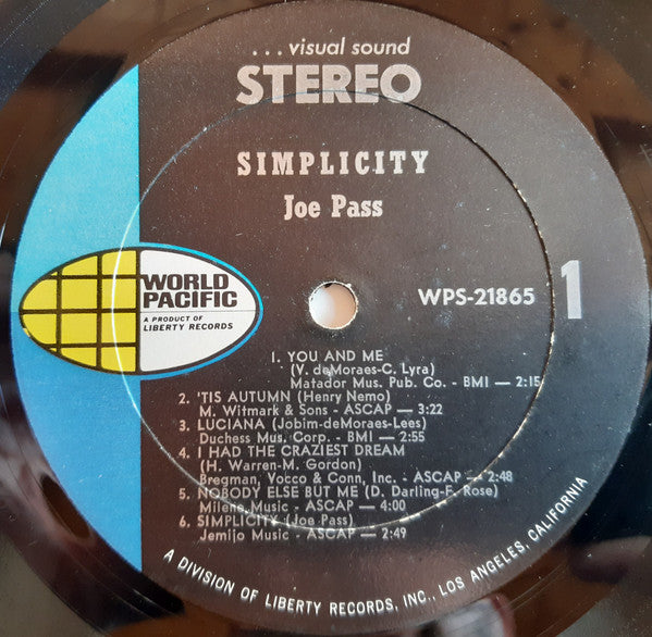 Joe Pass : Simplicity (LP, Album)