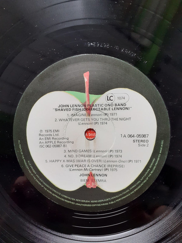 Lennon* & The Plastic Ono Band : Shaved Fish (LP, Comp, RE)