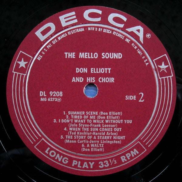 Don Elliot And His Choir* : The Mello Sound (LP, Album, Mono)