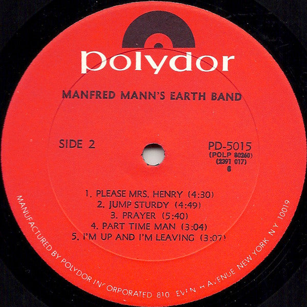 Manfred Mann's Earth Band : Manfred Mann's Earth Band (LP, Album, 6 -)